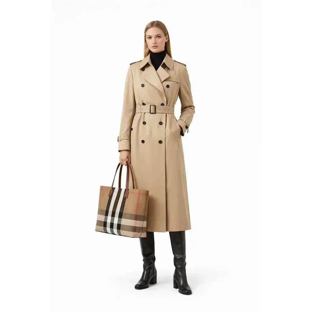 Burberry Checkered Tote Bag NWT MediumTaupe Brown Check $1690 - Picture 11 of 11